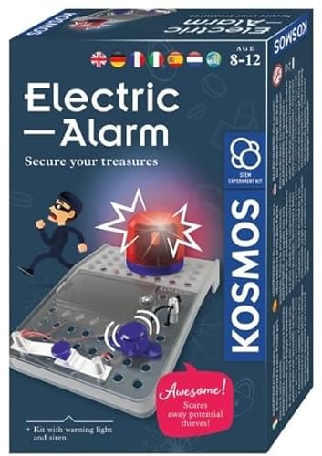 Kosmos 617349 Elektro-Alarm,Sichere Geheimverstecke,Elektro-Bausatz für Alarmanlage, Blinkendes Warnlicht, Sirene,Experimentierkasten für Kinder ab 8 Jahre,Geburtstagsgeschenk, mehrsprachige Anleitung