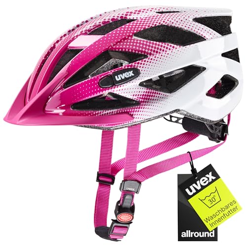uvex air Wing - Leichter Fahrradhelm für Damen und Herren - individuelle Größenanpassung - pink-White - 52-57 cm