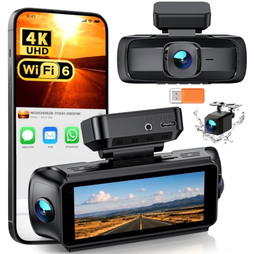 iZEEKER 4 Kanal Dashcam 4K mit WiFi 6, 360° Auto Kamera, 4K + 3×1080P