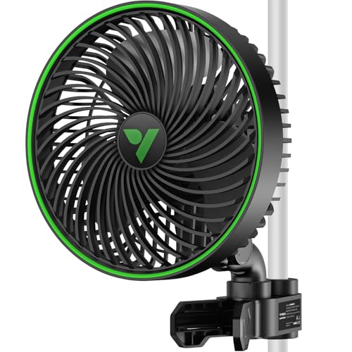 VIVOSUN AeroWave E6 Gen2 Grow Ventilator Oszillierend Clip Ventilator Grow 150 mm, EC-Motor Smarte WLAN-Steuerung,10-stufiger & 2 Modi, Luftzirkulator für Growbox, Timer, IP54, Schwarz