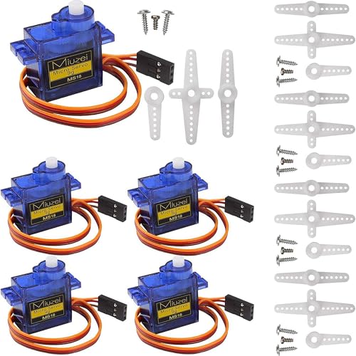 Miuzei 9G Mikro Servomotor mit Metallgetriebe für RC Flugzeug & Modellbau