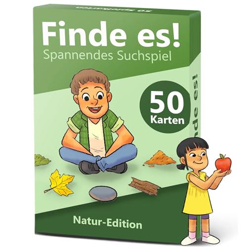GLÜCKSWOLKE - Finde es I Draußen die Natur neu entdecken I Outdoor Schatzsuche für Kinder I Entdecker Spielzeug & Kinderspiel I Spiele ab 4, 5, 6, 7, 8 Jahre I Geschenk für Mädchen und Junge