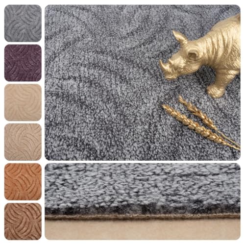Teppichboden Meterware Auslegware Schlinge Hoch Tief, 2m und 3m (teilweise) 4m 5m breit, Variante: hell-grau, 300x300cm
