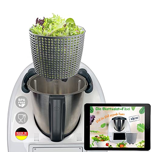 MixFino Salatschleuder für Thermomix TM7, TM6, TM5 – Trocknen und großer Garkorb