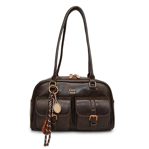 GSenhui Boston Tragetasche Damen Vintage Umhängetasche Klein Handtasche mit Mehreren Taschen, Doppeltasche Schultertasche Bogen Tote Bag Handbags for Reisen Arbeit