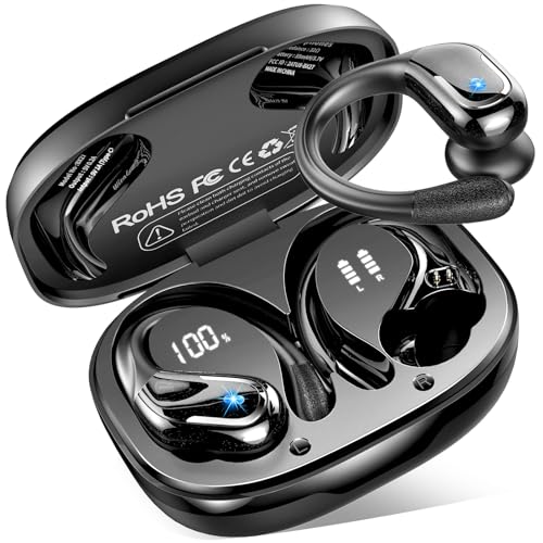 Bluetooth Kopfhörer Sport, 75Std 3D-Stereo Kopfhörer Kabellos Bluetooth 5.4, IP-X8 Wasserdicht Tiefer Bass Wireless Headphones, 4 ENC Noise Cancelling Mic Earbuds, 7g USB-C in-ear Ohrhörer Joggen Gym