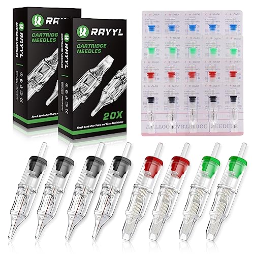 Tattoo Nadeln RL RM, Rayyl 40 Stück Tattoo Nadel Mixed 1203RL 1205RL 1207RM 1209RM Tattoo Cartridges Nadeln für Tattoo Maschine Pen