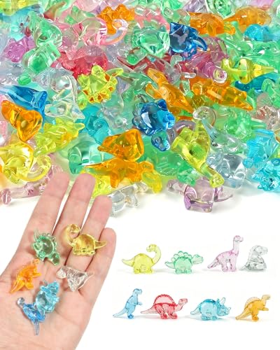 EPODA 100 Bunte Mini Dinosaurier Figuren aus Harz, 10-20mm, für Garten, Aquarium, Puppenhaus & DIY Micro Landschaft Dekoration