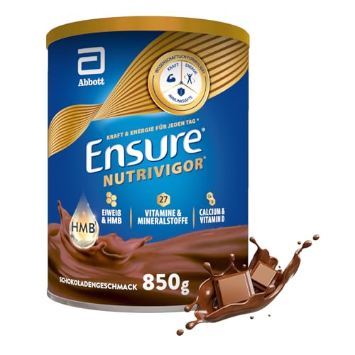 Ensure NutriVigor Schoko Shake – 1 x 850 g – Nahrungsergänzungsmittel mit CaHMB, Proteinen und 27 Vitaminen und Mineralstoffen – Für eine gesunde, ausgewogene Ernährung