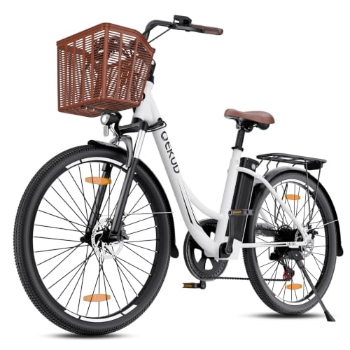 Qekud E-Bike Damen/Herren, 26 Zoll/27.5 Zoll Elektrofahrrad, mit 36V 13Ah Li-Ion Akku, 250W Motor, Reichweite bis zu 90-100KM im Hybrid Modell
