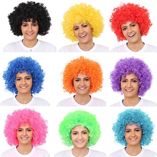 Hatstar Afro Perücke Rot, Karnevalsperücke mit Locken für Damen und Herren, 140 g, Kostüm Accessoire für Karneval, Fasching und Halloween, 100% Polyester