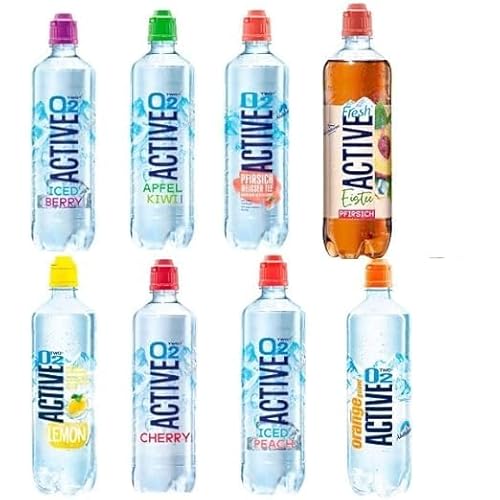 8 Flaschen Active O2 Mix verschiedene Sorten gemischt a 0,75 L inkl. EINWEG PFAND