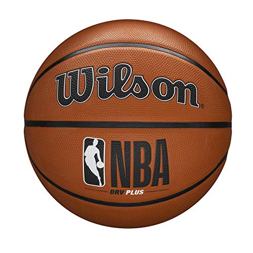 Wilson Unisex-Adult NBA DRV Plus Basketball, Brown, 5