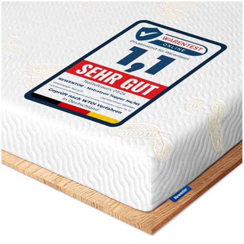 Newentor® Matratzen Topper 80x200cm H4 H5, Matratzentopper 80x200 Schlafsofa Bett Gelschaum, Mattress Topper 80x200 Boxspringbett Öko-Tex Zertifiziert Gel Bezug Kaltschaum 7CM Höhe