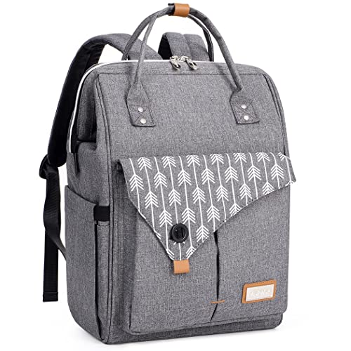 Lekebaby Baby Wickelrucksack Wickeltasche mit Wickelunterlage Multifunktional Große Kapazität Babytasche Reisetasche für Unterwegs, Grau