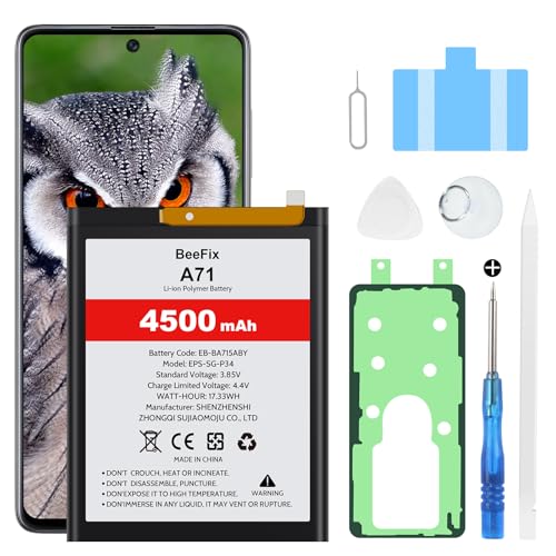 Beefix Akku für Samsung Galaxy A71 4G (SM-A715F), 4500mAh Hochkapazitäts-Ersatzakku für Galaxy A71 SM-A716B DUAL SIM (EB-BA715ABY) mit professionellen Reparaturwerkzeugen