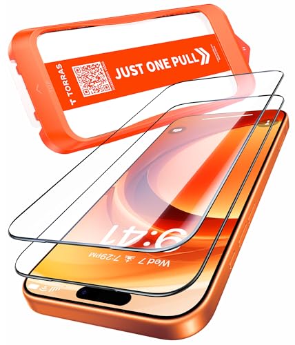 TORRAS Präzise für iPhone 17 Pro Max für Panzerglas [Full Screen & Nr.1 Stoßfest] Exklusive Schutzfolie für iPhone 17 Pro Max Folie 9H+ Glas, Auto Montage, Kompatibel mit Hülle, 2 Stück