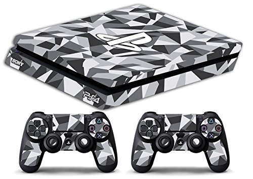 Skin Kompatibel für Ps4 Slim - Camouflage Geometric - Limited Edition Decal Cover Schutzhüllen Faceplates Bundle