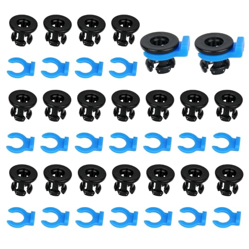 40stk Rohrspannzangen- und Clip-Set für Bowden, Kunststoff Blaue und Schwarze Klauenschnalle Rohrkupplungs-Kupplungsclip Außendurchmesser 4mm für 3D-Druckerzubehör