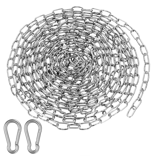 Edelstahlkette Meterware, 5M Metallkette Stahlkette, 1,5mm Gliederkette, Kettenglieder, Verlängerungskette Edelstahl Ketten zum Aufhängen für Hundekette Ankerkette Wäschekette Schwenkkette