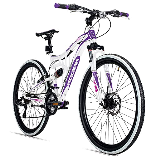 Bergsteiger Kodiak 26 Zoll, 29 Zoll Mountainbike, Scheibenbremse, 21 Gang-Schaltung, Vollfederung, Fully MTB für Jungen, Mädchen, Damen & Herren