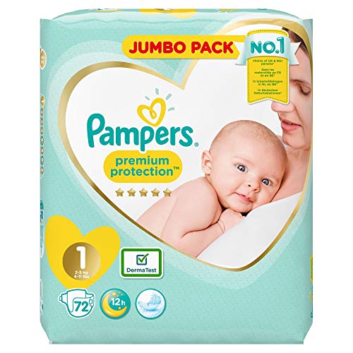 Pampers Premium Protection New Baby Windeln, Jumbo-Pack, Größe 1, 72 Stück