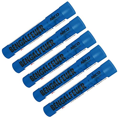 Bengalfeuer blau 5 Stück 23x4x19cm Brenndauer ca. 40 Sekunden