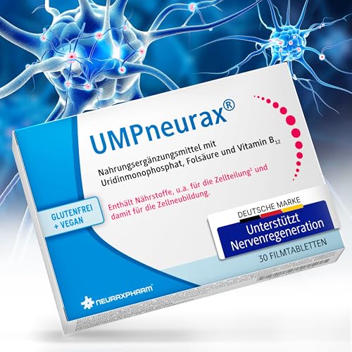 UMPneurax® - Nahrungsergänzungsmittel mit Uridinmonophosphat, Folsäure und Vitamin B12 | wertvolle Vitamine für Zellteilung & Zellneubildung | vegan & glutenfrei | 30 Filmtabletten