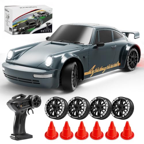 RC Drift Car 1:24, Ferngesteuertes Auto 20 KM/H mit LED Leuchten, 4WD
