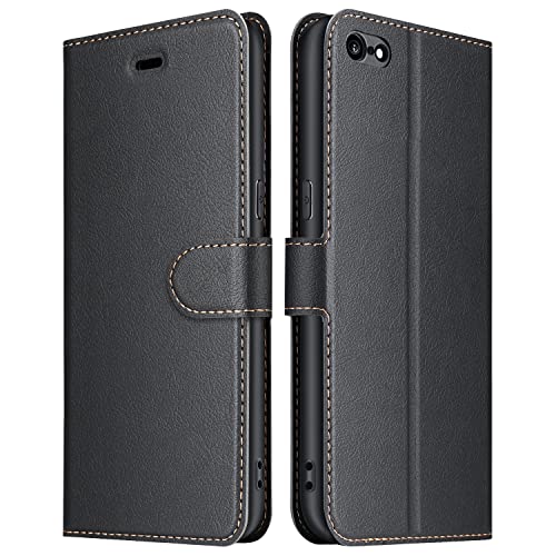 ELESNOW Hülle für iPhone 6 / 6S, PU Leder Klappbar Wallet Handyhülle Schutzhülle Tasche mit Kartenfach, Standfunktion, Magnetisch für Apple iPhone 6 / 6S Hüllen (Schwarz)