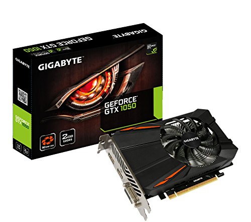 Gigabyte GeForce GTX 1050, 2 GB Grafikkarte, schwarz (GV-N1050D5–2GD) schwarz 2 GB