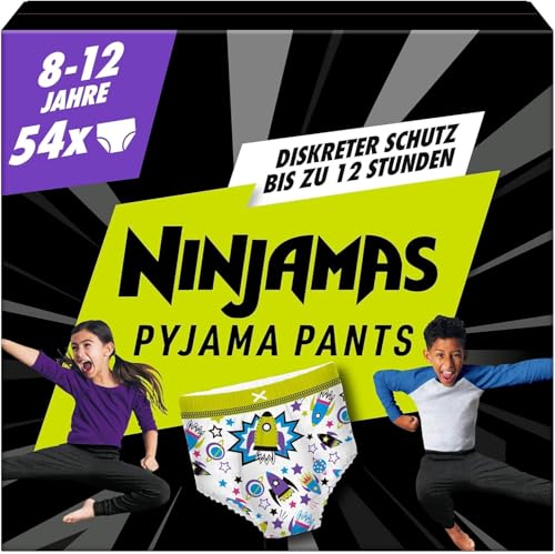 Ninjamas Pyjama Pants Raumschiff, 54 absorbierende Nachthöschen, 8 Jahre, 27kg-43kg, Auslaufschutz für die ganze Nacht