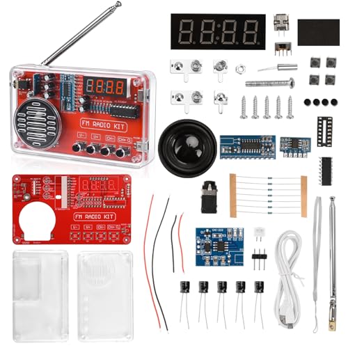 Löten DIY Elektronische Kits Digitalradio,Elektronik Löt Bausatz Radio mit Digitalanzeige und Lademodul für Lötübungs Lehr und Schulelektronik Ausbildung.
