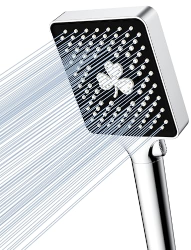 Magichome Duschkopf, Hochdruck Handbrause mit 6 Strahlarten Duschkopf Groß Wassersparend Duschbrause Regendusche,Chrom