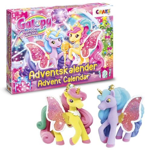 GALUPY Rainbow Unicorn Spielzeug Adventskalender 2025 Kinder – Einhorn Adventskalender Mädchen mit exklusiven Galupy Einhörner Figuren & Spielset