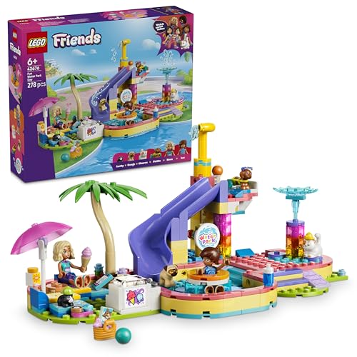 LEGO Friends Lustiger Tag im Wasserpark - Miniatur Spielset mit Rutsche, 2 Minifiguren, 4 Tierfiguren und Tierzubehör - Kinderzimmer Deko - Geschenk zum Geburtstag für Mädchen ab 6 Jahren - 42676