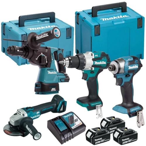 Set DHP489 + DTD173 + DHR243 + DGA504 + 3x BL1850 18V 5Ah + 1x DC18RC Makita DLX4195JX1