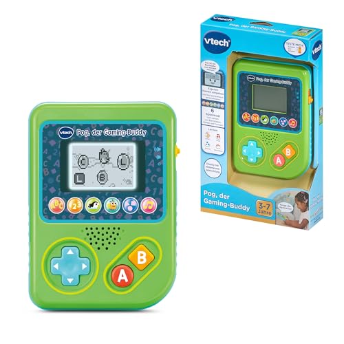 Vtech Pog, der Gaming-Buddy – Handheld-Spielkonsole für Vorschulkinder mit interaktiven Spielen, Musik und Lerninhalten zu Zahlen, Buchstaben und Formen – Für Kinder von 3-7 Jahren