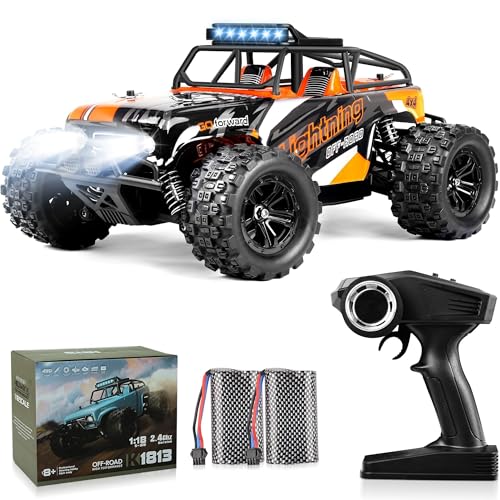JOYTREKY Ferngesteuertes Auto - RC Auto 1:18 Monster Truck 40KM/H 4WD Geschenk fürTeenager Erwachsene 2.4GHz Wasserdichtes Geländefahrzeug