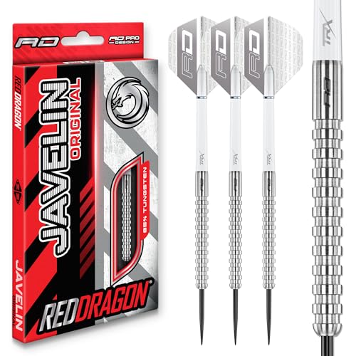 RED DRAGON Darts - Javelin Original Tungsten Darts | Profi Steeldarts mit Metallspitze, Flights & Shafts | Erhältlich in 20g, 22g, 24g, 26g | Präzise, langlebig & perfekt ausbalanciert.