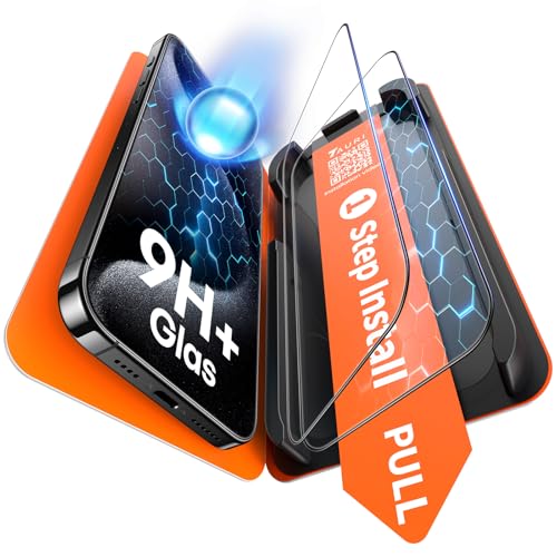 TAURI für iPhone 15 Pro Max Panzerglas 6,7 Zoll - 2 Stück