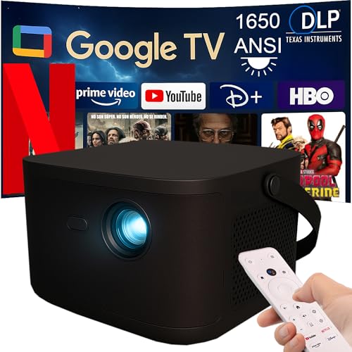 4K-Projektor, Unicview F8 GTV, 1650 ANSI Lumen, DLP, 3D, Heimkino und Präsentationen, motorisierter Fokus, digitaler Zoom, HDMI, USB-C, optisches Audio, Klinke 3,5, Lautsprecher (GoogleTV lizenziert)