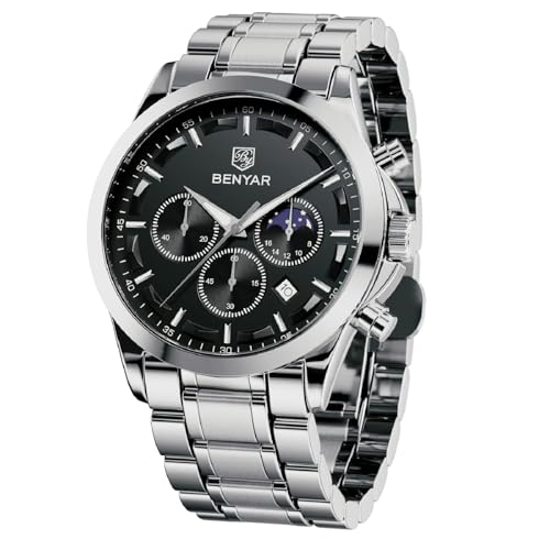 BENYAR by Uhren Herren Chronograph Analog Quarz Wasserdicht Herrenuhr Leuchtende Datum Mode Uhren Geschenk fur Männer