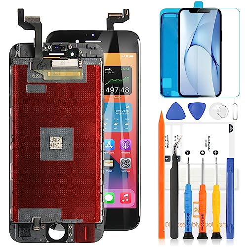 LCD-Bildschirm für iPhone 6S Bildschirm Ersatz für iPhone 6S LCD Display Touchscreen Glas Digitizer (Modell: A1633 A1688 A1691 A1700) Montage mit Reparaturwerkzeug-Set (schwarz)