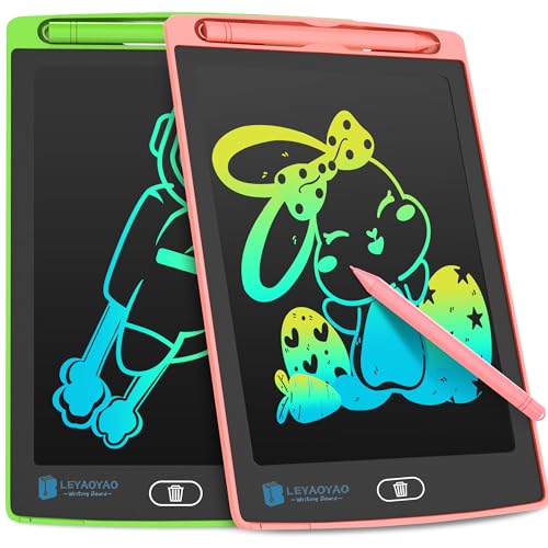 LCD Schreibtafel Spielzeug für Kinder 8.5 Zoll, 2-Pack Maltafel Bunte Kritzeleien, Geschenke für 3-8 Jährige Mädchen Jungen(Rosa Grün)