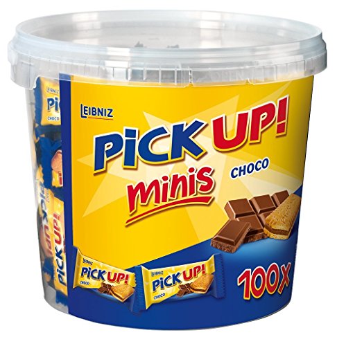 PiCK UP! Minis Choco - Mini Keksriegel - 100 Einzelpackungen in der Vorteilsbox - 2 Mini-Butterkekse mit knackiger Vollmilchschokolade (1 x 1.06 kg)