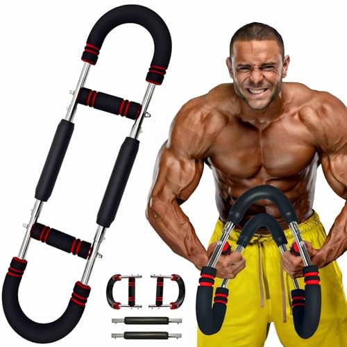 Brusttrainer Männer,Twister Armtrainer (40-110 lb/18-50 kg) 6 Stufen Verstellbarer Brust Trainingsgerät,Gorilla Grip Unterarmtrainer,Portable Power Twister Abnehmbarem Design,Fitnessgeräte für Zuhause