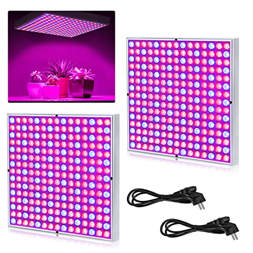 XMTECH 2x45W LED Pflanzenlicht vollspektrum Grow Pflanzenlampe 225 LEDs Rot&Blau LED-Pflanzenleuchte Pflanzen Wachstumslampe Innengarten Pflanze Wachsen Licht Hängeleuchte 1.5m Kabellänge