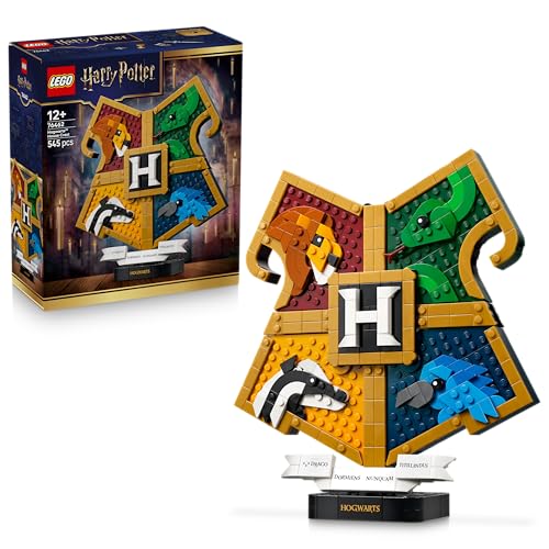 LEGO Harry Potter Hogwarts Hauswappen - Wanddeko 3D Modell mit Tieren - DIY Deko fürs Kinderzimmer - Geburtstagsgeschenk für Mädchen, Jungen und Teenager ab 12 Jahren - 76462