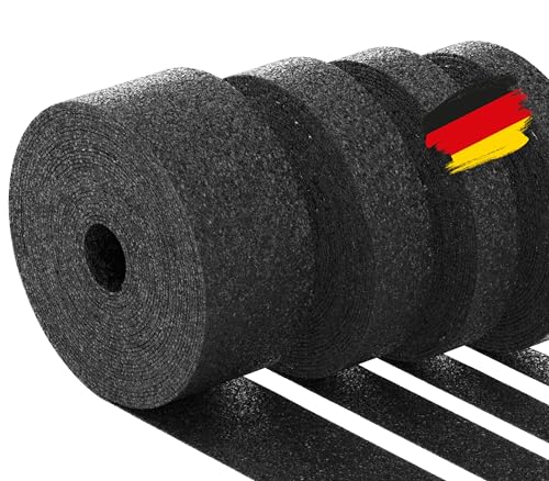 BAUHELD® Terrassenpads auf Rolle 10m x 50mm x 3mm [Made in Germany] Stabile Bautenschutz-Matte aus Gummi-Granulat - Als Unterleg-Platten für Terrassen-Fliesen, WPC Terrassen-Dielen, Stelzlager, Balkon